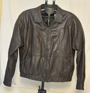 Bertini Genuine Leather Jacket Men’s 42 Brown Removable Liner